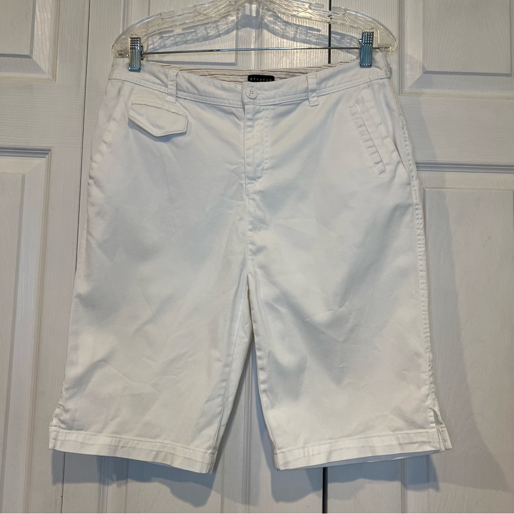 🩷 Allison Brittney Stretch White Cotton Shorts - Size 10
